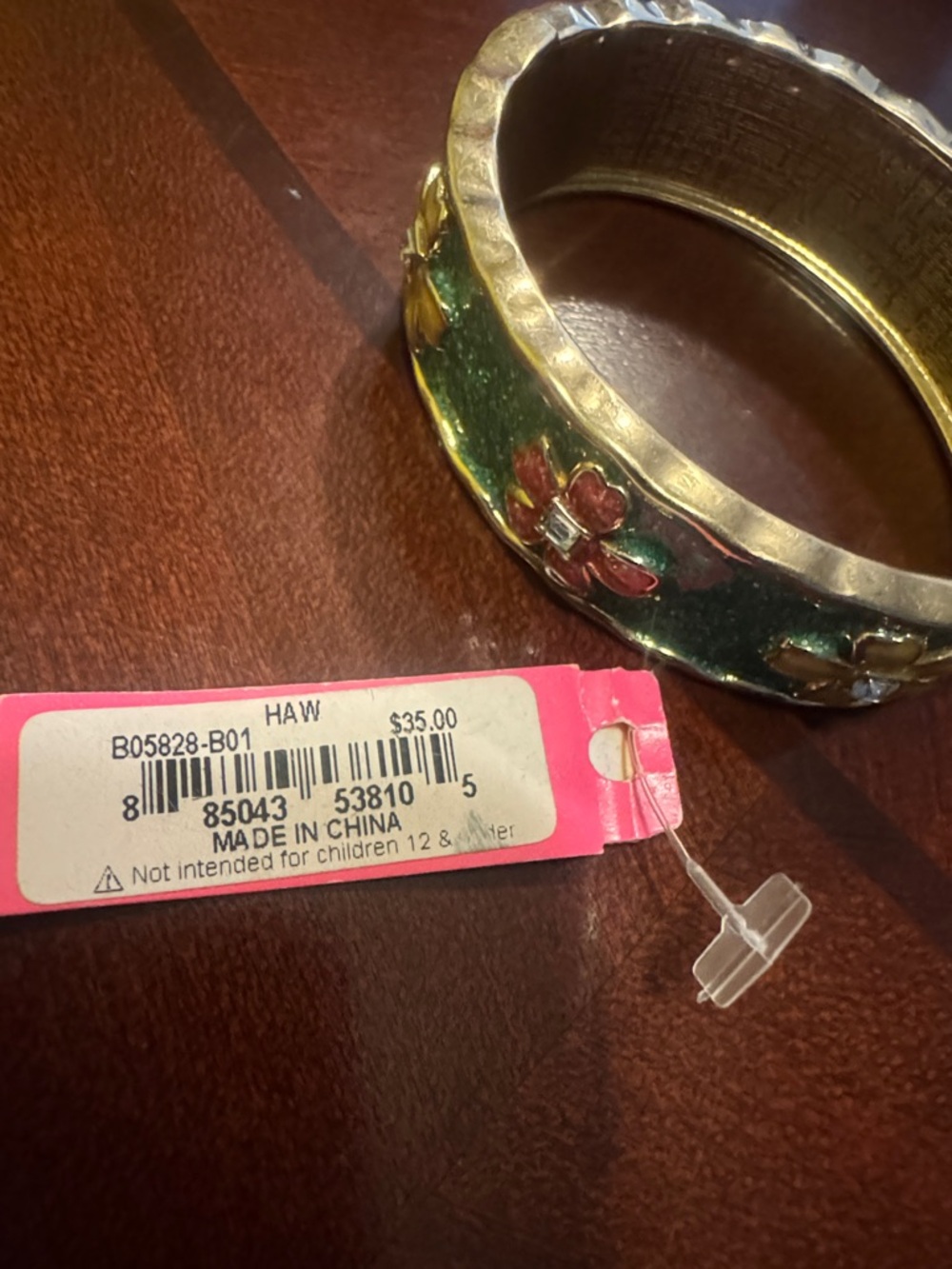 Vintage Betsey Johnson Gold Floral Hinged Bangle Bracelet - Picture 8 of 9